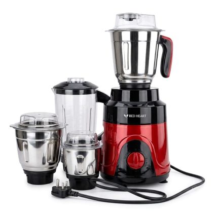 Red Heart 1600W Mixer Grinder Red Front View Powerful Electric Blender Bangladesh