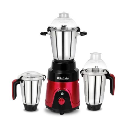 RedSwiss Alpha Red Heavy Duty Mixer Grinder 1800W with 3 Stainless Steel Jars