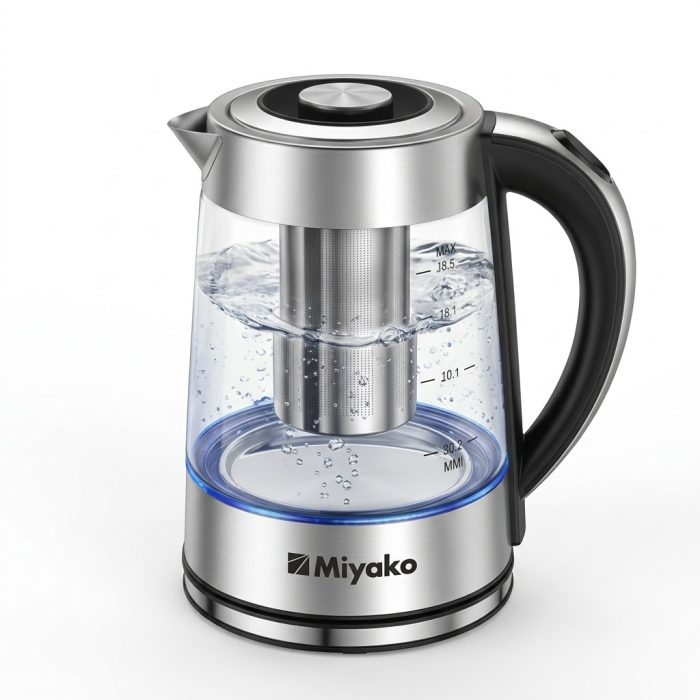 Miyako MJK-25T-GLS 2.5L Glass Electric Kettle - BPA Free Fast Boiling | Mahzam BD