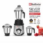 RedSwiss 3 jar mixer grinder with stainless steel blades - RedSwiss Silver Surfer price BD